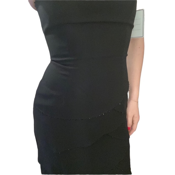 Jovani Strapless Black Layered Gown - Picture 5 of 5